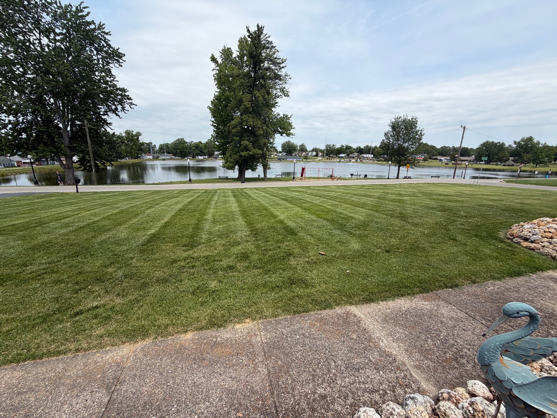 Gallery photos for Fresh Cut Stripes on a Lakefront Lawn: Image #1